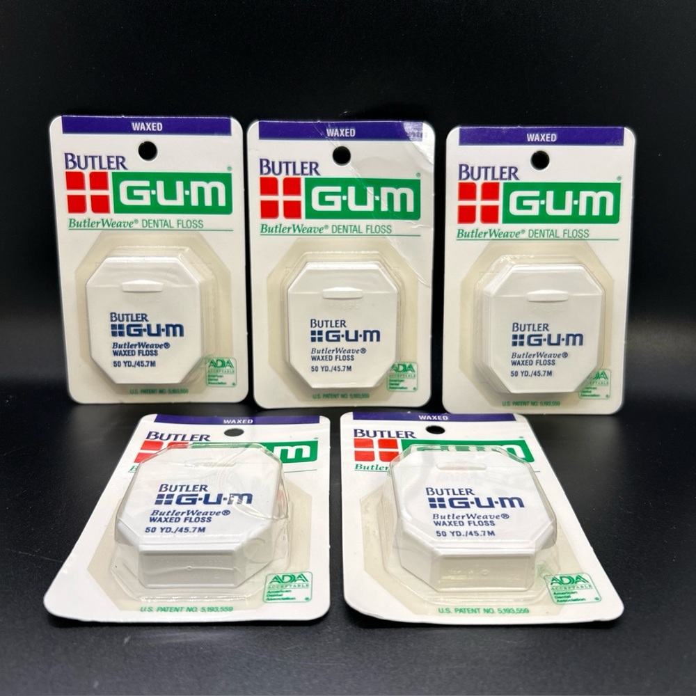 5 GUM ButlerWeave Waxed Dental Floss 1155 NoS ~ 50YD ea